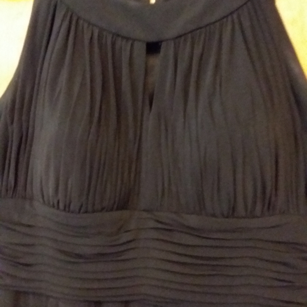 Sangria keyhole front dress with hi/low hem